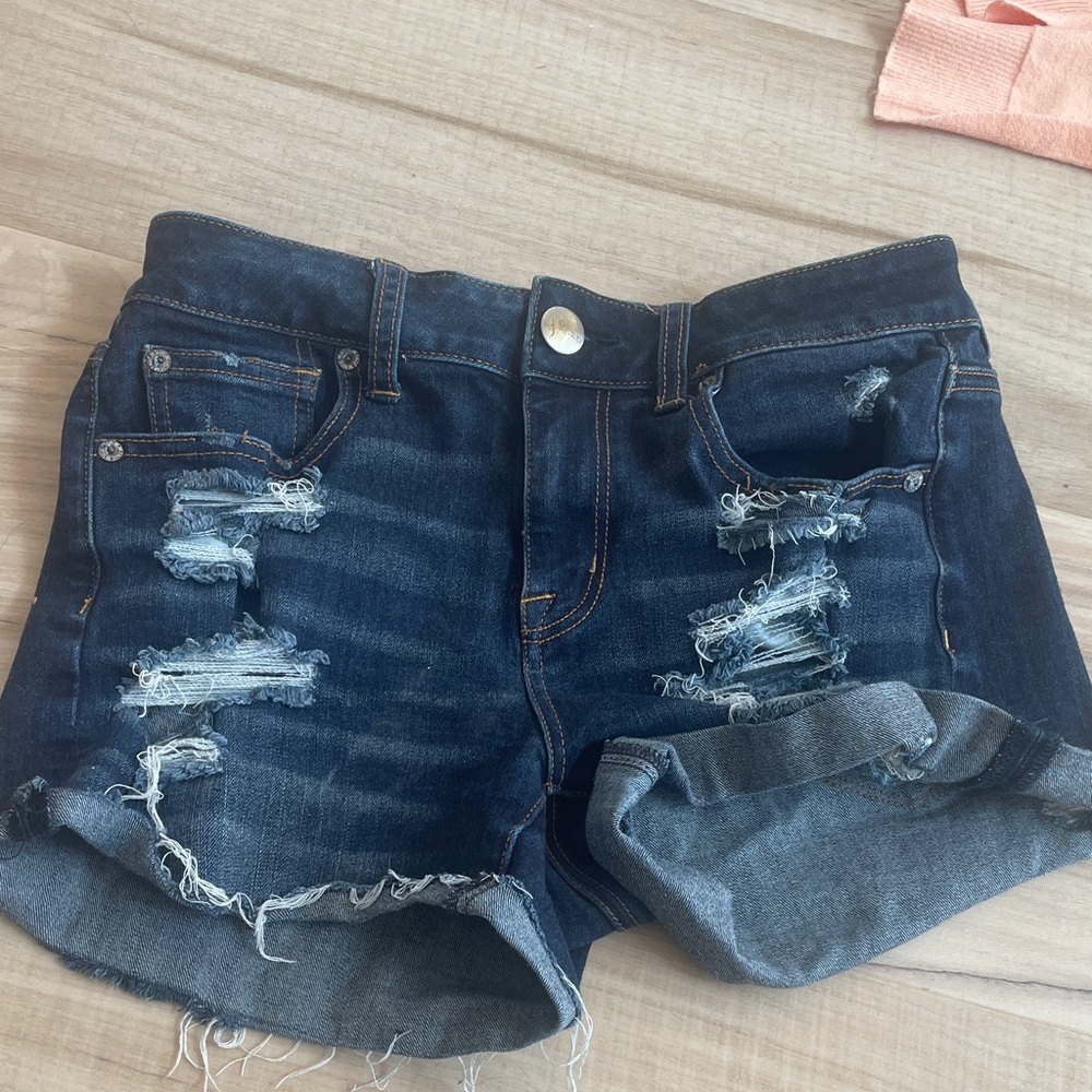 Distressed Denim Shorts